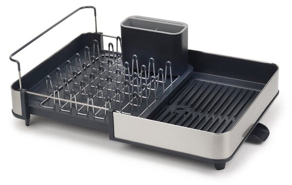 Ciemnoszary regulowany ociekacz ze stali nierdzewnej 36x32 cm Extend Steel – Joseph Joseph