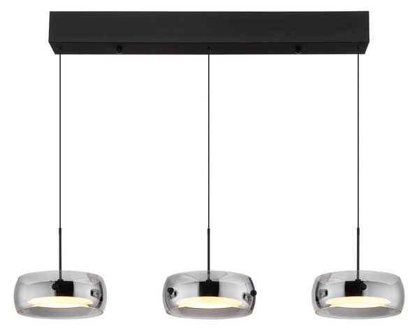 Globo Lampa wisząca Livion, aluminiowy / szary / cynkowy, salon / jadalnia, szkło