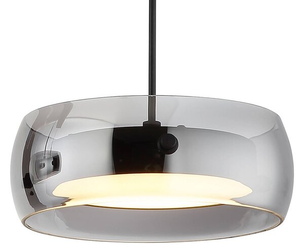 Globo Lampa wisząca Livion, aluminiowy / szary / cynkowy, salon / jadalnia, szkło
