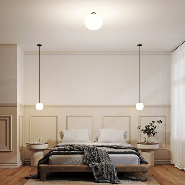 Casablanca Lampa wisząca Acai, możliwość ściemniania, biały / opal, salon / jadalnia, szkło