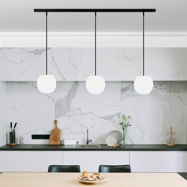 Casablanca Lampa wisząca Acai, możliwość ściemniania, biały / opal, salon / jadalnia, szkło