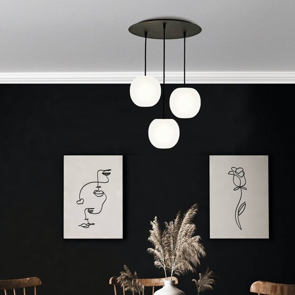 Casablanca Lampa wisząca Acai, możliwość ściemniania, biały / opal, salon / jadalnia, szkło