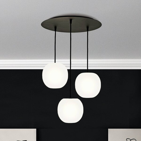 Casablanca Lampa wisząca Acai, możliwość ściemniania, biały / opal, salon / jadalnia, szkło