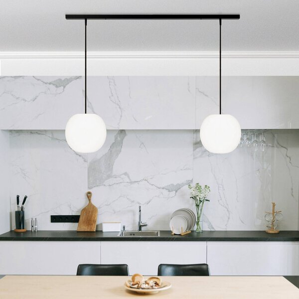 Casablanca Lampa wisząca Acai, możliwość ściemniania, biały / opal, salon / jadalnia, szkło