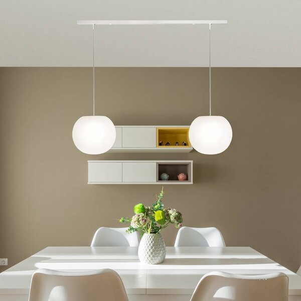 Casablanca Lampa wisząca Acai, możliwość ściemniania, biały / opal, salon / jadalnia, szkło