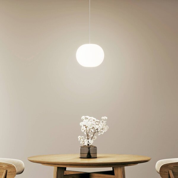 Casablanca Lampa wisząca Acai, możliwość ściemniania, biały / opal, salon / jadalnia, szkło