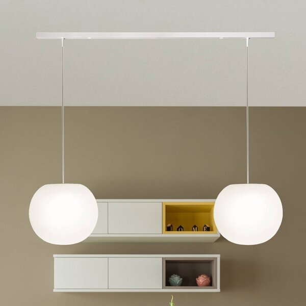 Casablanca Lampa wisząca Acai, możliwość ściemniania, biały / opal, salon / jadalnia, szkło