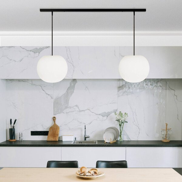 Casablanca Lampa wisząca Acai, możliwość ściemniania, biały / opal, salon / jadalnia, szkło