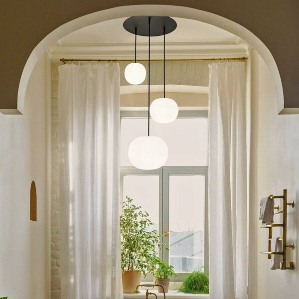 Casablanca Lampa wisząca Acai, możliwość ściemniania, biały / opal, salon / jadalnia, szkło