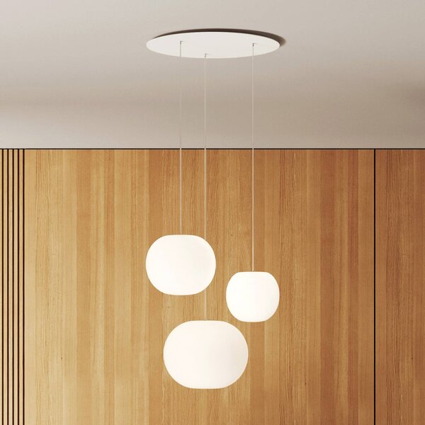 Casablanca Lampa wisząca Acai, możliwość ściemniania, biały / opal, salon / jadalnia, szkło