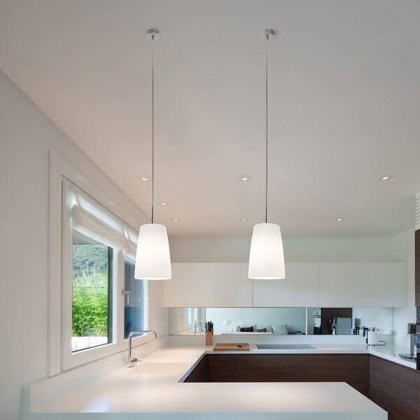 Casablanca Lampa wisząca Mesa, możliwość ściemniania, biały / opal, salon / jadalnia, szkło