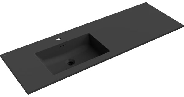 Mexen Otis umywalka wpuszczana w blat lewa 141 x 46,5 cm, czarna mat - 25181471L