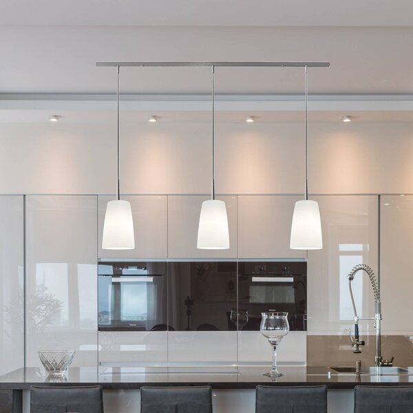 Casablanca Lampa wisząca Mesa, możliwość ściemniania, biały / opal, salon / jadalnia, szkło