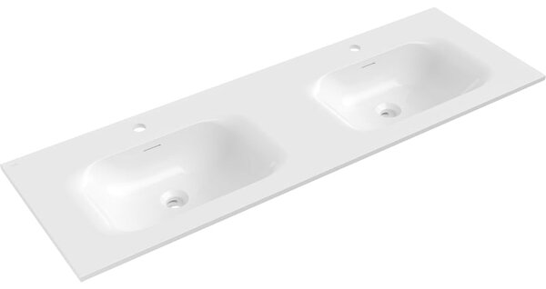 Mexen Vela umywalka wpuszczana w blat podwójna 141 x 46,5 cm, biała połysk - 25231400D