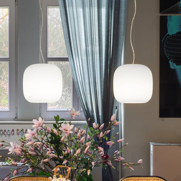 Casablanca Lampa wisząca Murea, możliwość ściemniania, biały / opal, salon / jadalnia, szkło