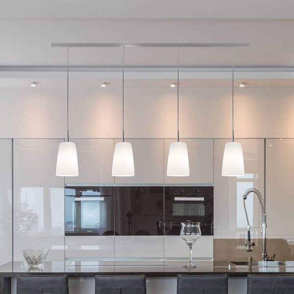 Casablanca Lampa wisząca Mesa, możliwość ściemniania, biały / opal, salon / jadalnia, szkło