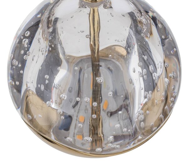 Lampa wisząca szklana Hayley Lucande, mosiężny / złoty, salon / jadalnia, szkło, design