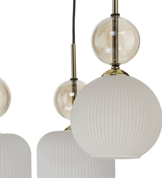 Lampa wisząca Sophia TK Lighting, możliwość ściemniania, biały / opal, salon / jadalnia, szkło, nowoczesny
