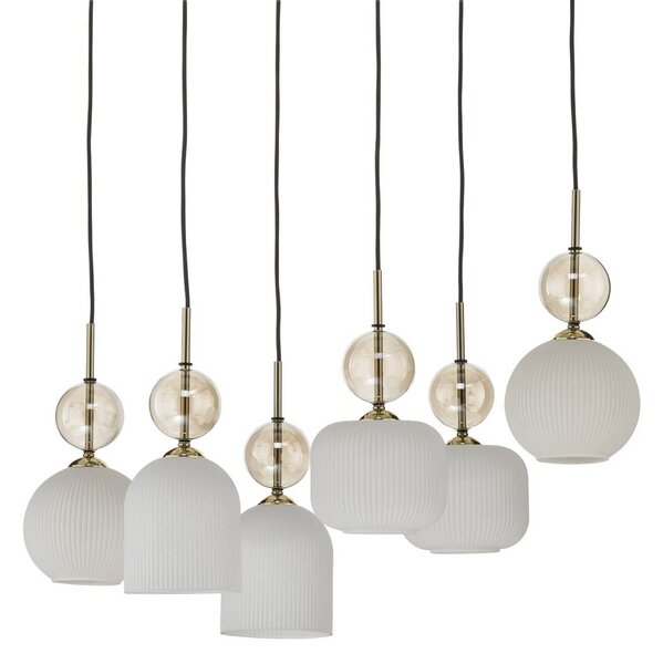 Lampa wisząca Sophia TK Lighting, możliwość ściemniania, biały / opal, salon / jadalnia, szkło, nowoczesny