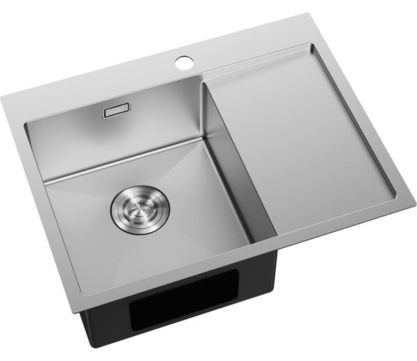 Mexen Exar zlewozmywak stalowy 1-komorowy z ociekaczem, lewy 620 x 480 mm, inox - 6431621005L-01