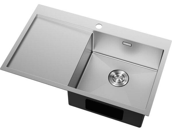 Mexen Exar zlewozmywak stalowy 1-komorowy z ociekaczem, prawy 780 x 480 mm, inox - 6434781010P-01