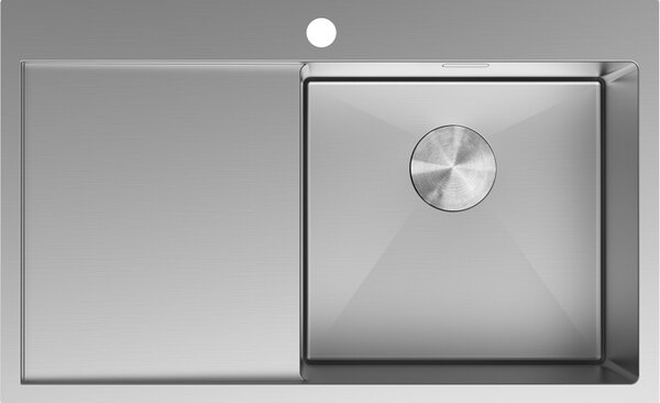 Mexen Exar zlewozmywak stalowy 1-komorowy z ociekaczem, prawy 780 x 480 mm, inox - 6434781010P-01