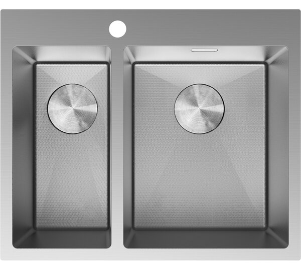 Mexen Flexo zlewozmywak stalowy 1,5-komorowy 610 x 510 mm, inox HC - 6446611500-01HC