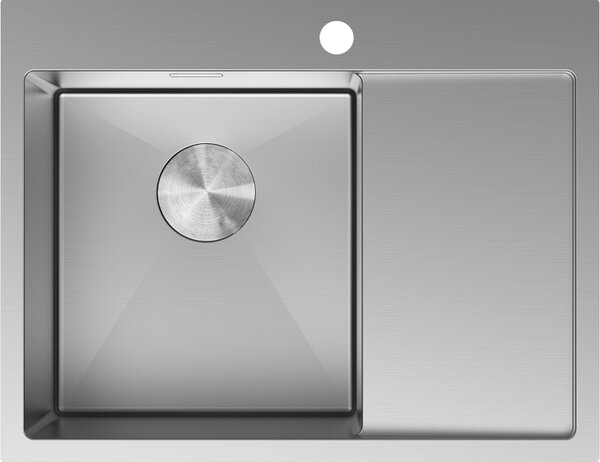 Mexen Exar zlewozmywak stalowy 1-komorowy z ociekaczem, lewy 620 x 480 mm, inox - 6431621005L-01