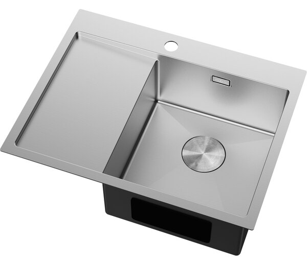 Mexen Exar zlewozmywak stalowy 1-komorowy z ociekaczem, prawy 620 x 480 mm, inox - 6432621005P-01