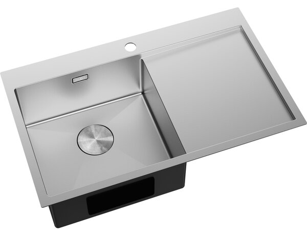 Mexen Exar zlewozmywak stalowy 1-komorowy z ociekaczem, lewy 780 x 480 mm, inox - 6433781010L-01