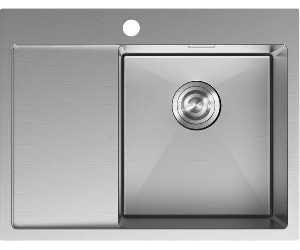 Mexen Exar zlewozmywak stalowy 1-komorowy z ociekaczem, prawy 620 x 480 mm, inox - 6432621005P-01