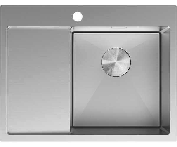 Mexen Exar zlewozmywak stalowy 1-komorowy z ociekaczem, prawy 620 x 480 mm, inox - 6432621005P-01