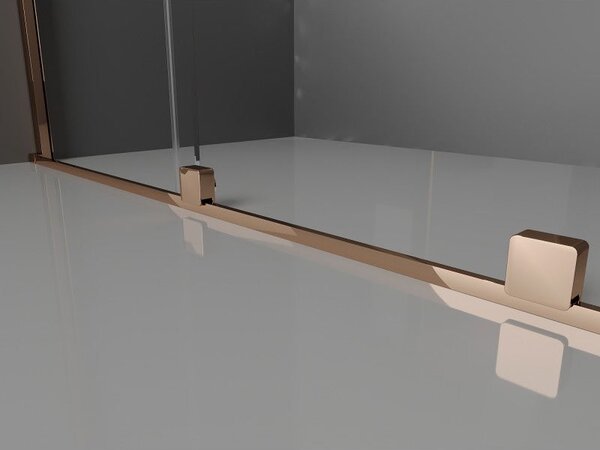 Mexen Velar ścianka prysznicowa rozsuwana Walk-in 130 x 200 cm, szron 8 mm, różowe złoto - 871-130-000-33-60