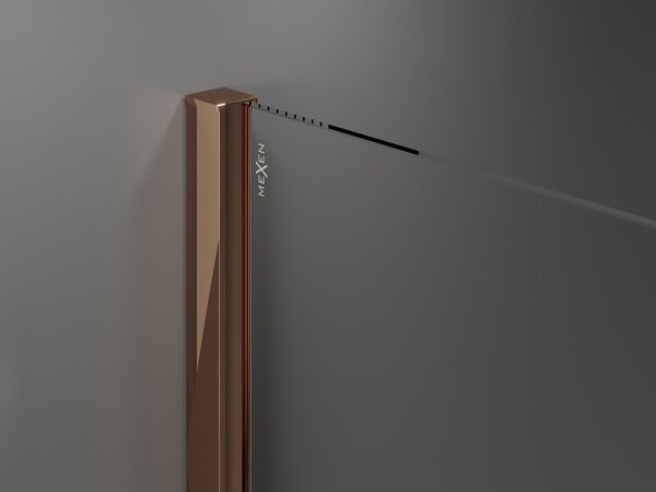 Mexen Velar ścianka prysznicowa rozsuwana Walk-in 130 x 200 cm, szron 8 mm, różowe złoto - 871-130-000-33-60