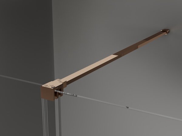 Mexen Velar ścianka prysznicowa rozsuwana Walk-in 130 x 200 cm, szron 8 mm, różowe złoto - 871-130-000-33-60