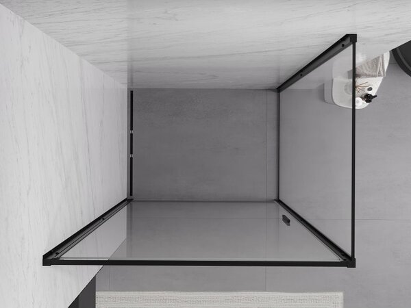 Mexen Exo kabina prysznicowa uchylna 100 x 90 cm, transparent, czarna - 817-100-090-70-00