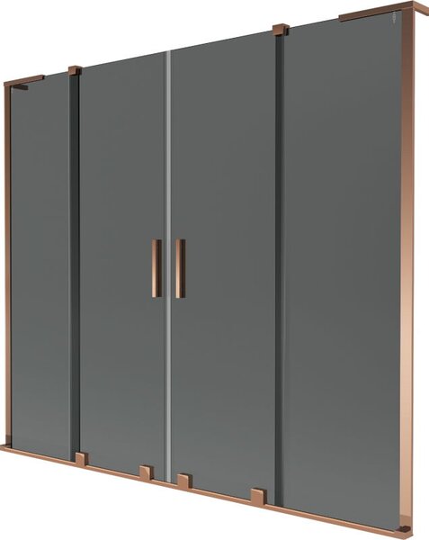 Mexen Velar L Duo parawan nawannowy 2-skrzydłowy rozsuwany 170 x 150 cm, grafit, różowe złoto - 896-170-003-42-60