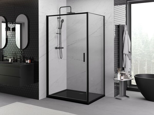 Mexen Exo kabina prysznicowa uchylna 100 x 90 cm, transparent, czarna - 817-100-090-70-00