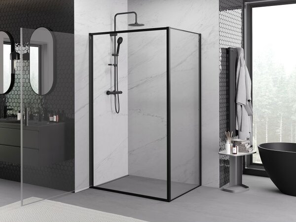 Mexen Exo kabina prysznicowa uchylna 100 x 90 cm, transparent, czarna - 817-100-090-70-00