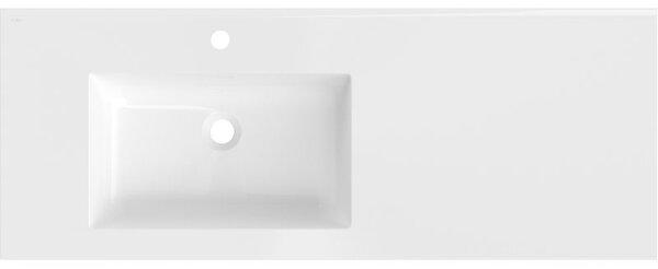 Mexen Otis umywalka wpuszczana w blat lewa 121 x 46,5 cm, biała połysk - 25181200L