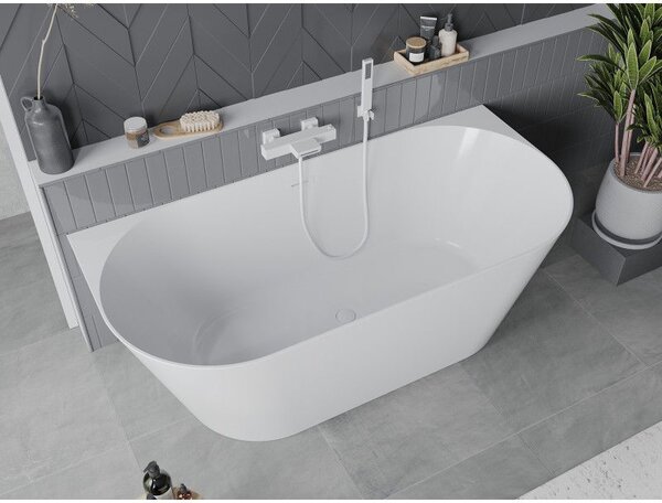 Mexen Oval Slim wanna wolnostojąca przyścienna 170 x 80 cm, biała, przelew biały - 52661708000-20
