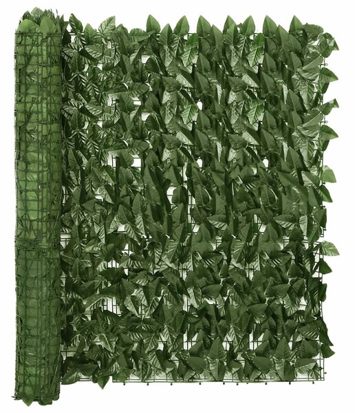 Parawan balkonowy, ciemnozielone liście, 400x100 cm