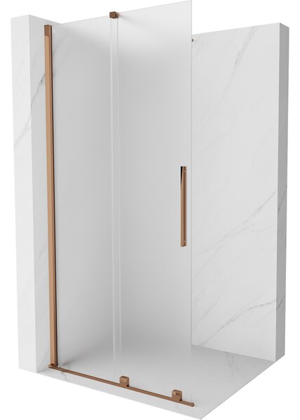 Mexen Velar ścianka prysznicowa rozsuwana Walk-in 120 x 200 cm, szron 8 mm, różowe złoto - 871-120-000-33-60