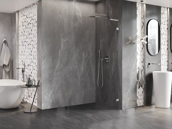 Mexen Lunar L ścianka prysznicowa Walk-in prawa 50 x 200 cm, transparent 8 mm, chrom - 830L-050-000-01-00-P