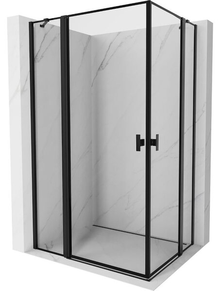 Mexen Mist Duo kabina prysznicowa uchylna 90 x 70 cm, czarna ramka, czarna - 8A4-090L-070P-70-70