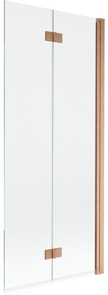 Mexen Mist parawan nawannowy 2-skrzydłowy prawy 80 x 150 cm, transparent, miedź szczotkowana - 8A9-080-002-65-00-P