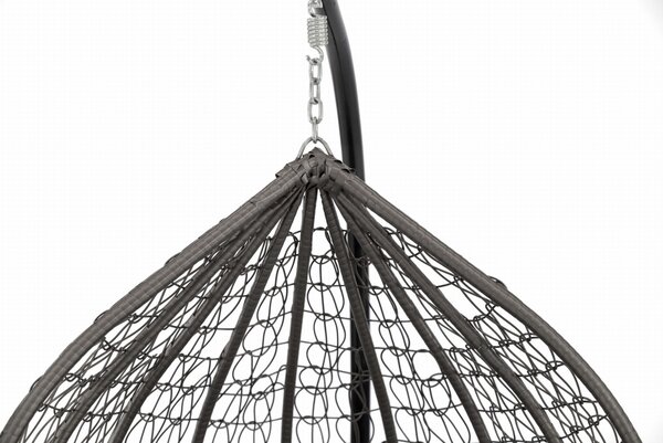 MebleMWM Fotel ogrodowy wiszący HC-001 szary technorattan, poduszka w zestawie | OUTLET