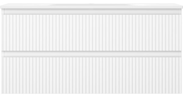Mexen Rivel szafka łazienkowa 100 cm z umywalką Vela, 2 szuflady, ryflowana , biała mat - 91A20-10047-2-BFF01-W23M01