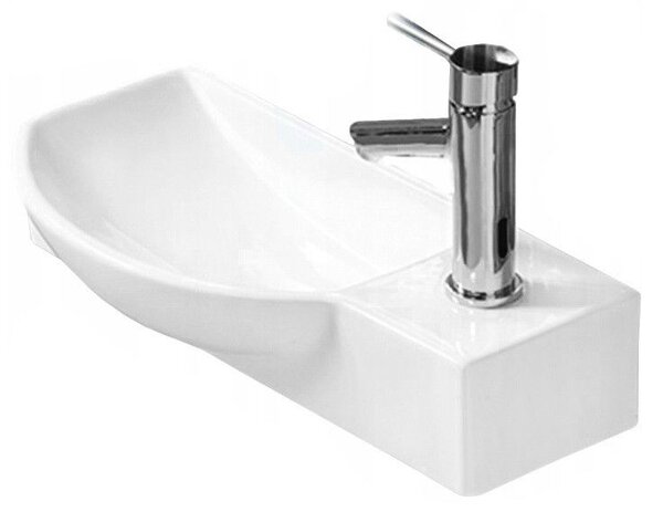 Mexen Hugo umywalka nablatowa lewa 50 x 23 cm, biała - 21255000L