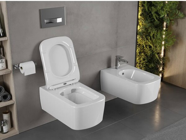 Mexen York miska wc Rimless z deską wolnoopadającą slim, duroplast, biała połysk - 30114000